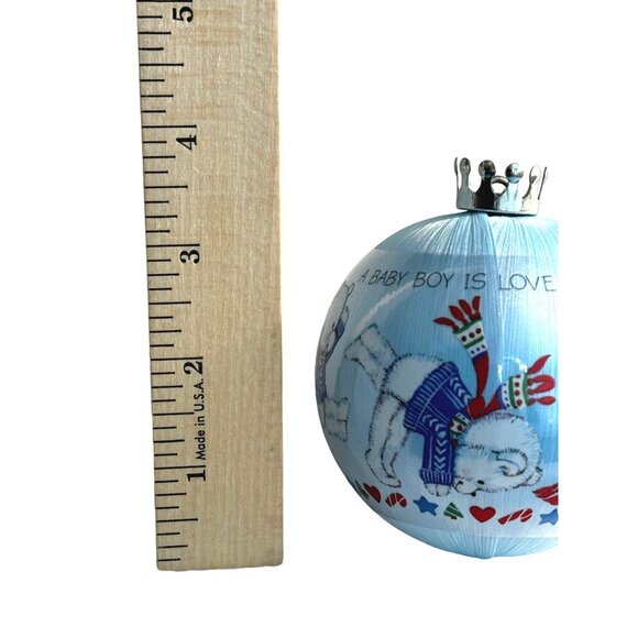 VTG Hallmark Satin Keepsake Ornament Baby’s 1st Christmas 1983 Boy Blue - Picture 3 of 5